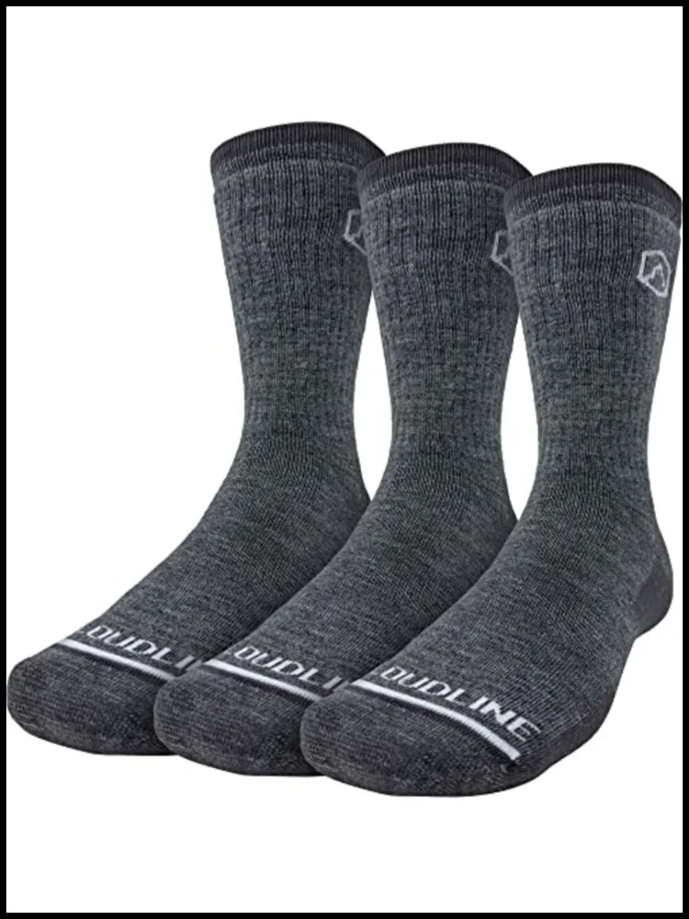 Merino Wool Hiking Socks 3-Pack Cushioned Crew Length Anti-Blister Moisture